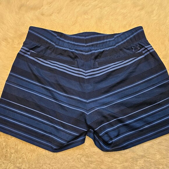 Under Amour Women's Blue Strips Team Chino Golf Fitted Shorts Size: 8 - Picture 3 of 7